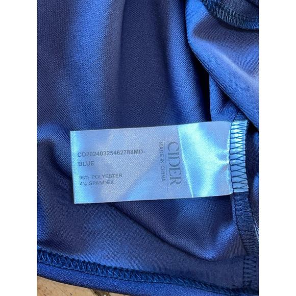 NWT Womens Cider Navy Blue Sleeveless Mini Dress‎ Flower Detail Slit Size Small - Picture 5 of 7